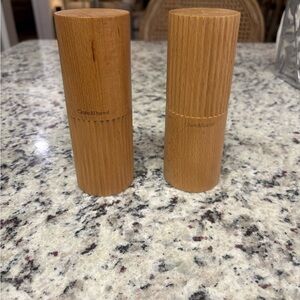 Crate&Barrel Natural Wood Salt and Pepper Mills